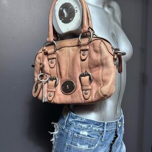 Fossil Leather Padlock / Key Y2K Purse